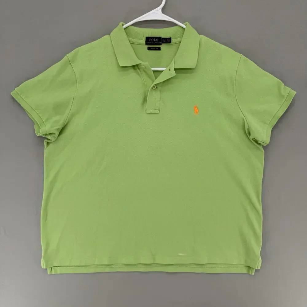 Polo Ralph Lauren Men’s Cotton Polo Shirt XL Lime Green Embroidered Logo Classic